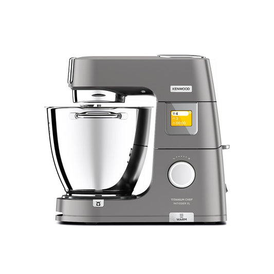 Kenwood Titanium Chef Patissier XL Standmixer zum Backen, leistungsstarker Küchenmixer, mit K-Schlägel, Knethaken, Schneebesen und 2 Schüsseln 5L und 7L, KWL90.004SI, 1400W, Silber