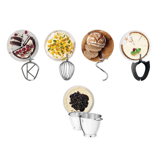 Kenwood Titanium Chef Patissier XL Standmixer zum Backen, leistungsstarker Küchenmixer, mit K-Schlägel, Knethaken, Schneebesen und 2 Schüsseln 5L und 7L, KWL90.004SI, 1400W, Silber