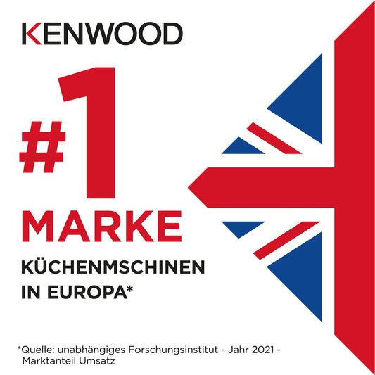 Kenwood Titanium Chef Baker KVC85.004SI Küchenmaschine mit integrierter Waage, inkl. 3-teiligem Patisserie-Set, 5 L und 3,5 L Rührschüssel, stufenloser Geschwindigkeitsregler, 1200 W, Silber